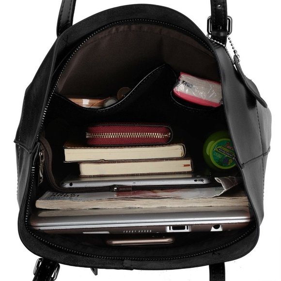 CHRISTMAS  SALE       BLACK  LEATHER  TOTE    $29 - Picture 9 of 10